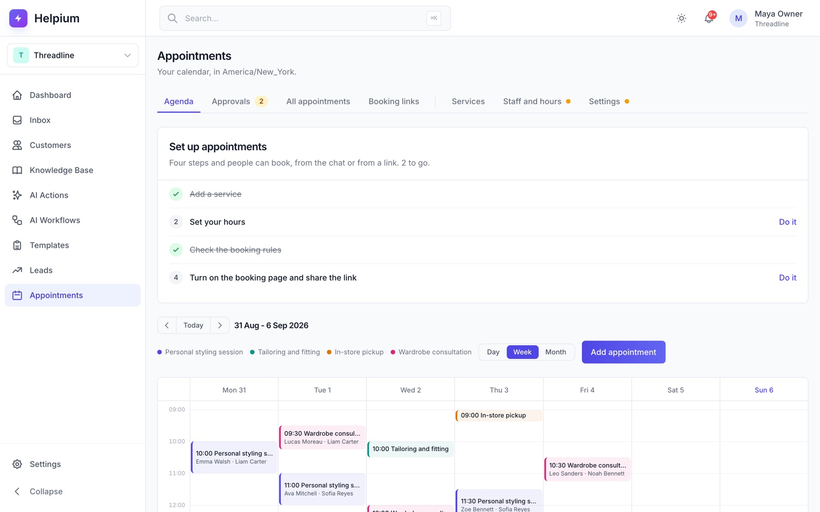Visits booked in your agents’ calendars