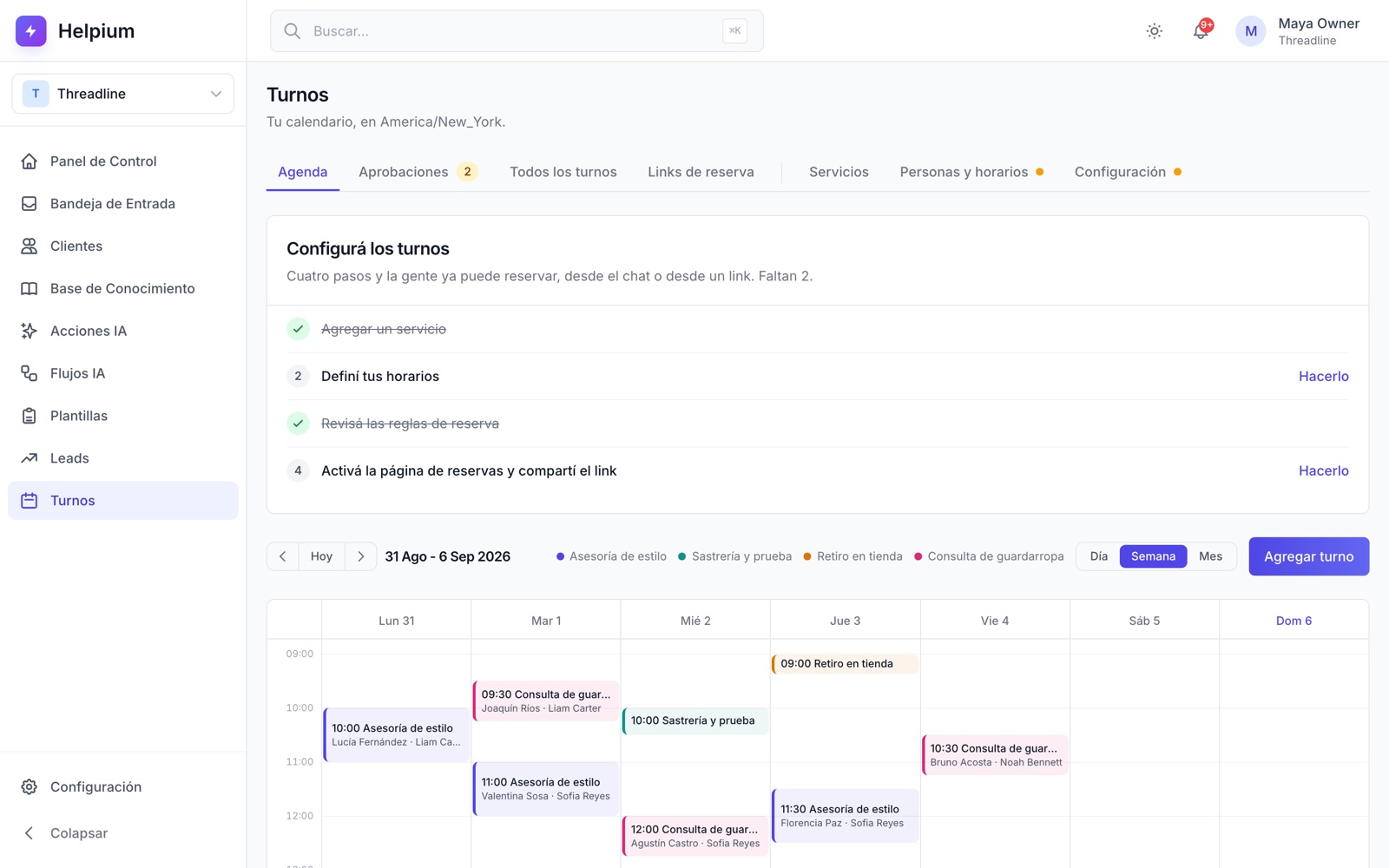 Visitas agendadas en los calendarios de tus asesores